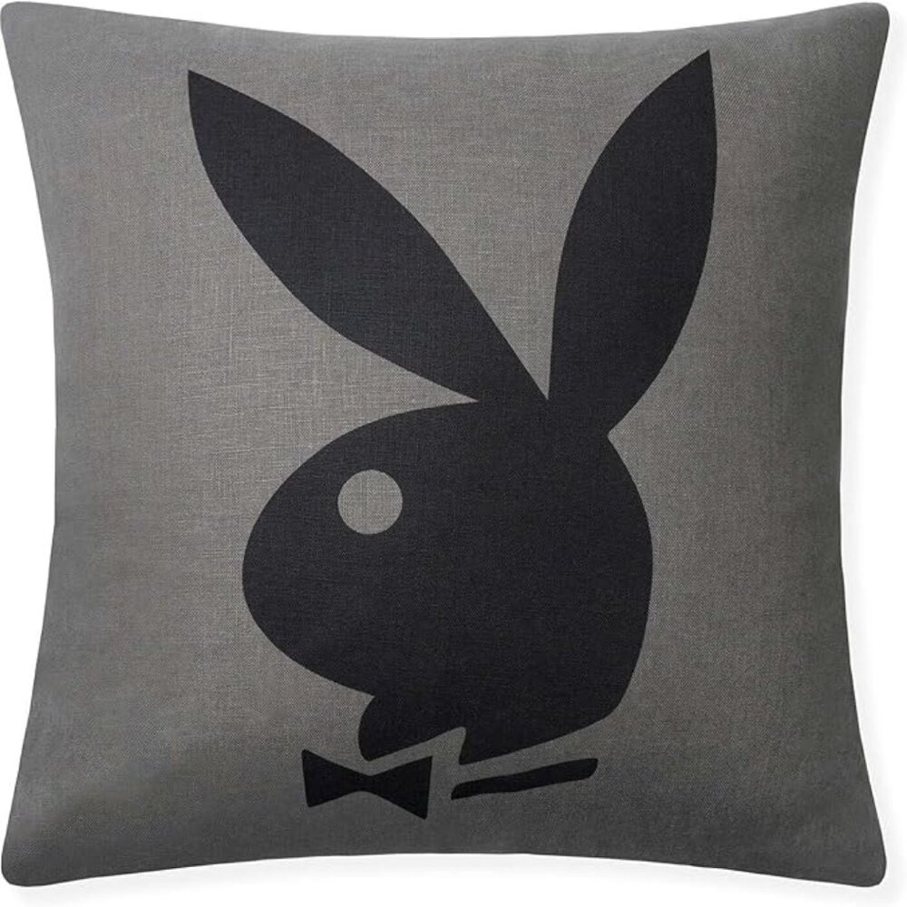 Playboy Metallic Print Comfy Pillow Exquisite Best Pillows (Coal Gray and Black)